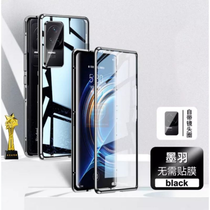 Casing Xiaomi Poco F4 Magnetic Frame Shell Glass Case Back Cover