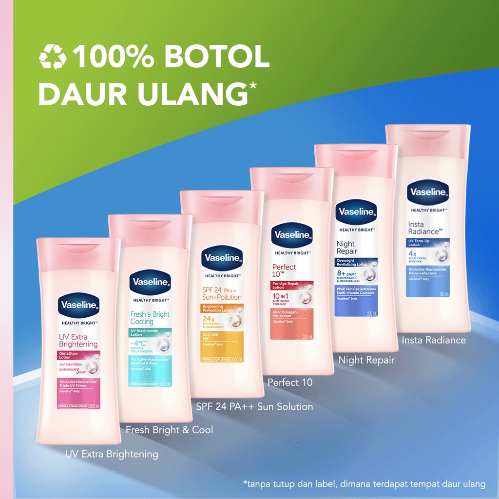 Jual VASELINE Healthy Bright Hand Body Lotion Uv Extra Brightening With