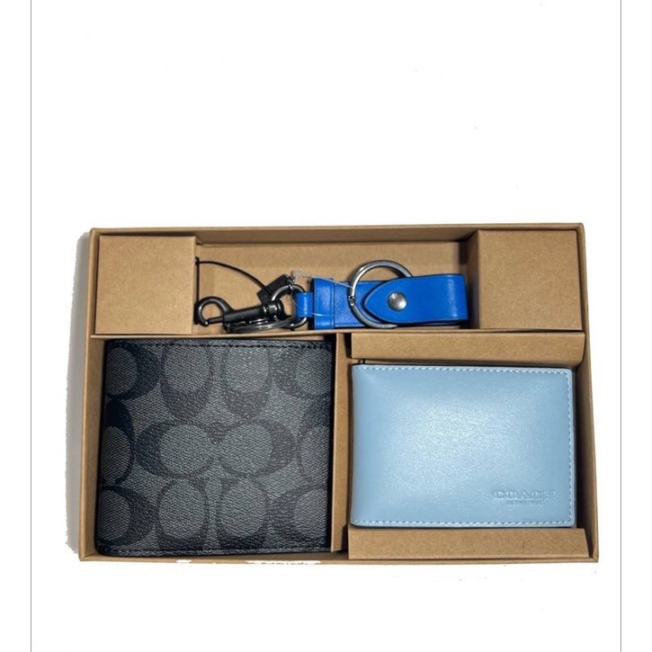 coach CA005 men wallet set key chain signature