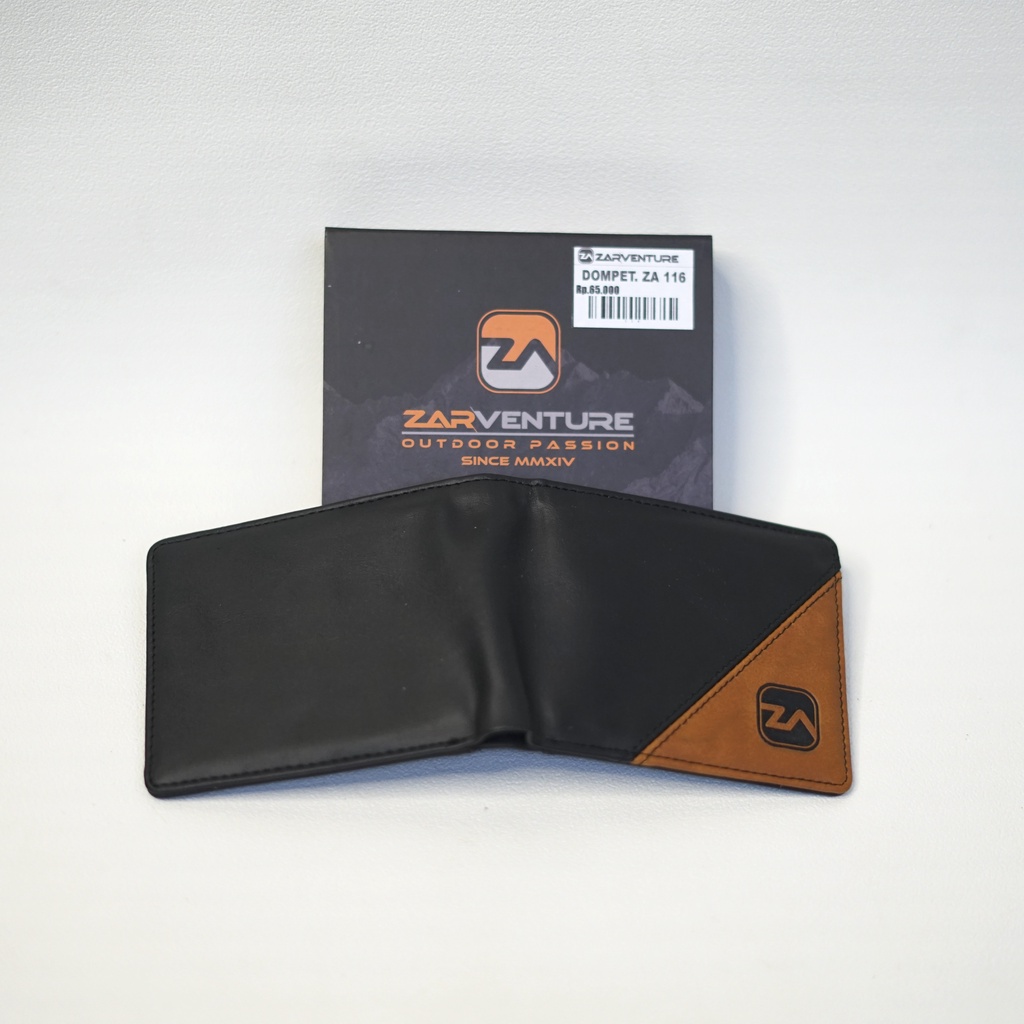 DOMPET LIPAT PRIA ZA-116 KULIT SINTETIS PVC  HORIZONTAL BLACK BROWN