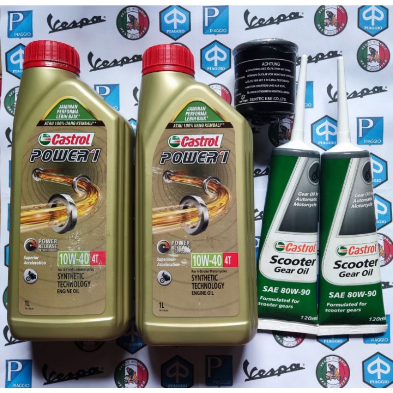 Paket ganti oli mesin oli gardan filter oli vespa matik