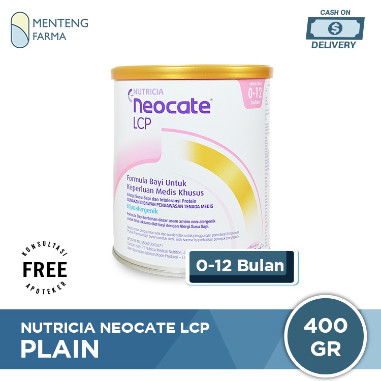 Nutricia Neocate LCP 400 gram - Susu Formula Khusus Bayi Alergi Susu Sapi (0 - 12 Bln)