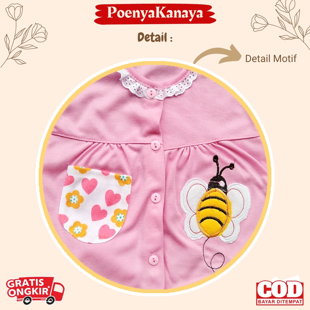 Setelan Baju Bayi Piyama Bayi Pendek Perempuan LEBAH BORDIR Angela Kids Size 6-18 Bulan SPY29