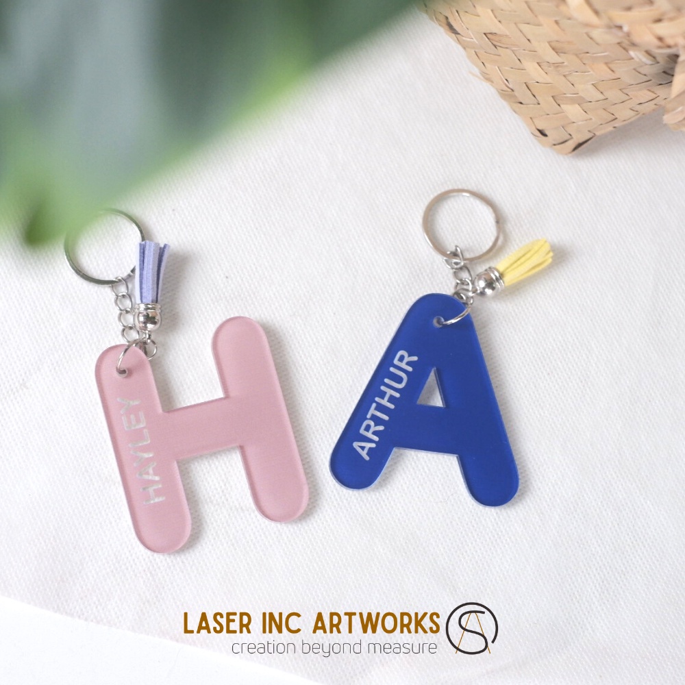 Custom Keychain | Gantungan Kunci Alphabet ( Alfabet ) | Custom Nama