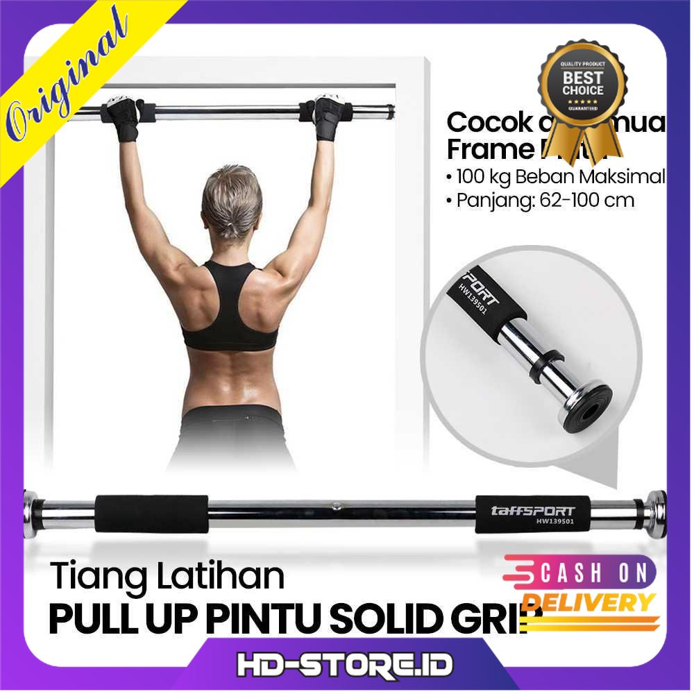 TaffSPORT Tiang Latihan Pull Up Pintu Solid Grip 62-100cm - HW139501