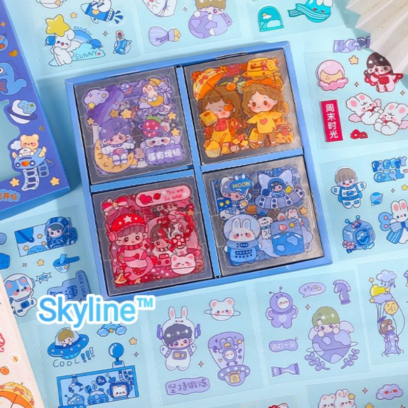 

Sticker PVC Anti Air Kiss Cut Botol Scrap Book Journal Dengan Motif Space Girl Isi 10Lembar