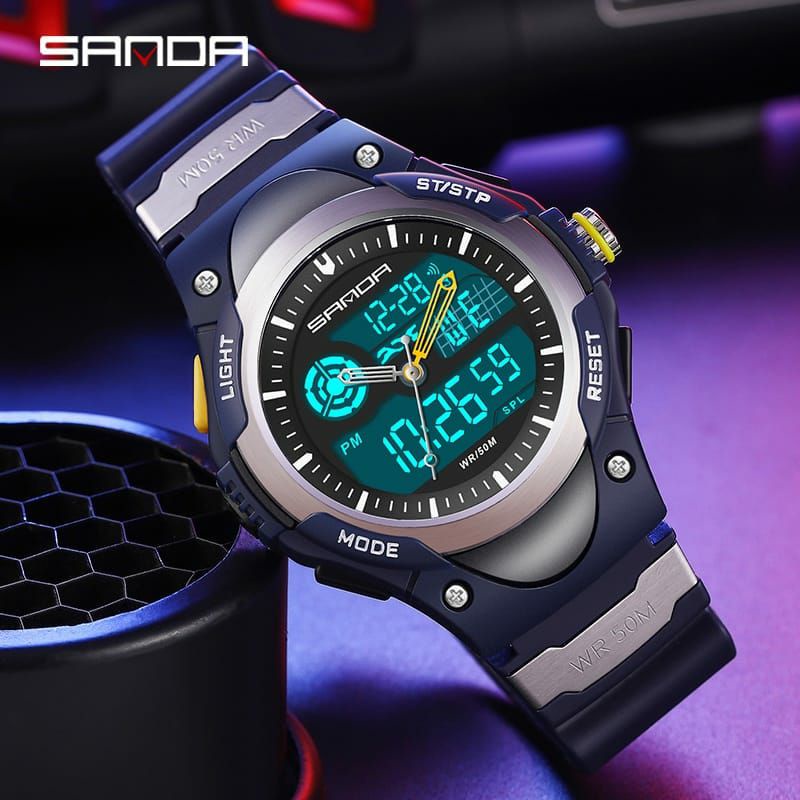 BEST SELLER SANDA 3117 Jam Tangan Pria Digital Analog Tali Rubber Shockproof Anti Air