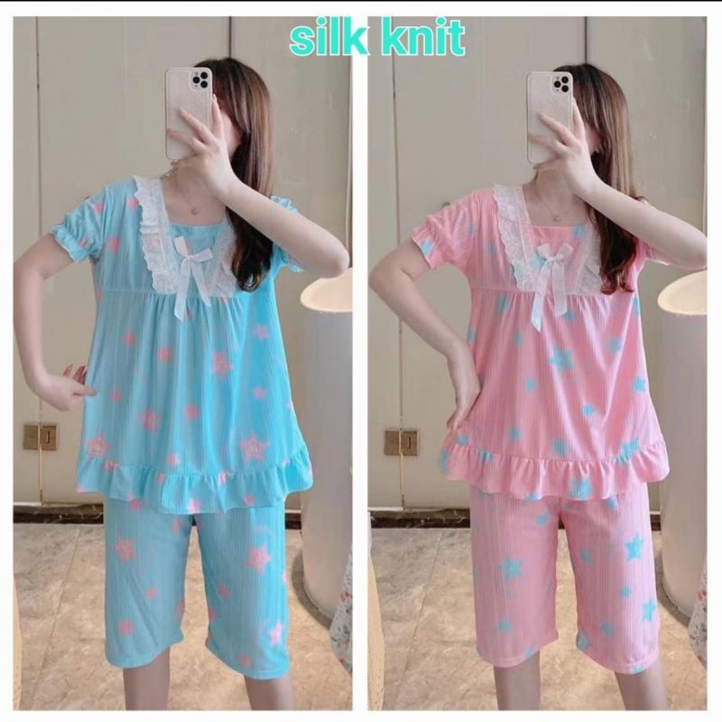 C13-A Baju tidur setelan wanita dewasa import/Piyama wanita 7/8 import