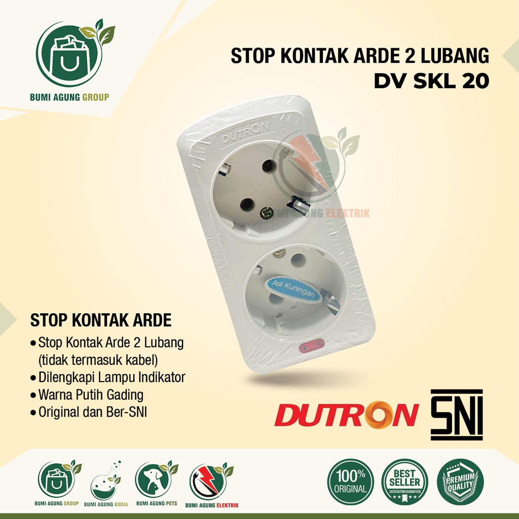 Stop Kontak 2/3/4/5 lubang DUTRON SNI 2 / 3 / 4 / 5