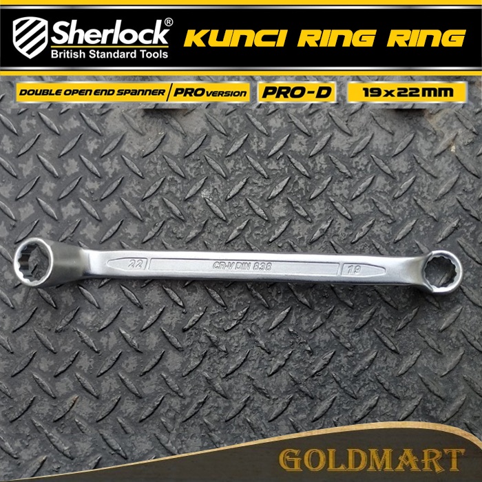 Kunci Ring Ring (Pro-D Series) uk. 19 x 22 mm Original Sherlock (1 pcs)