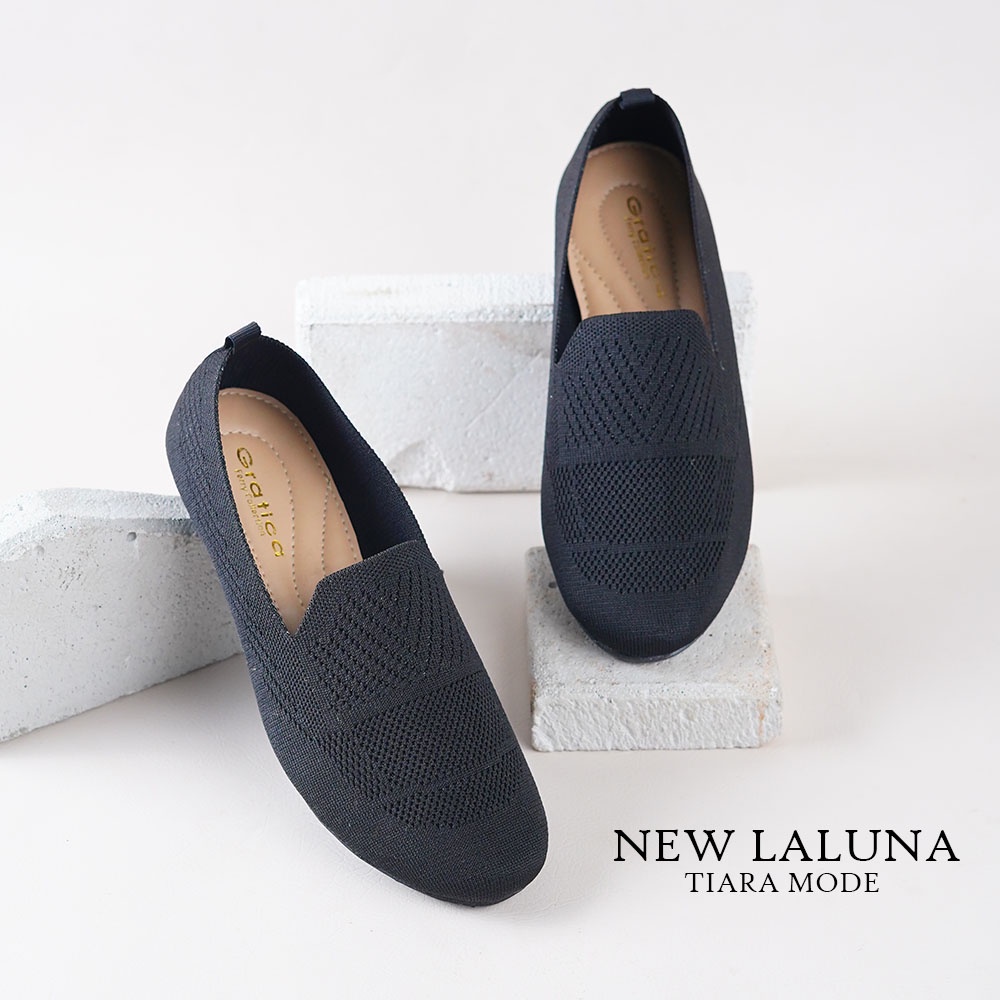 Sepatu Wanita Terbaru 2023/New LALUNA/Sepatu Kekinian/Sepatu Flat Slip-On/Sepatu Balet/Sepatu Flat &amp; Ballerina/Gratica Original/Rajut Import