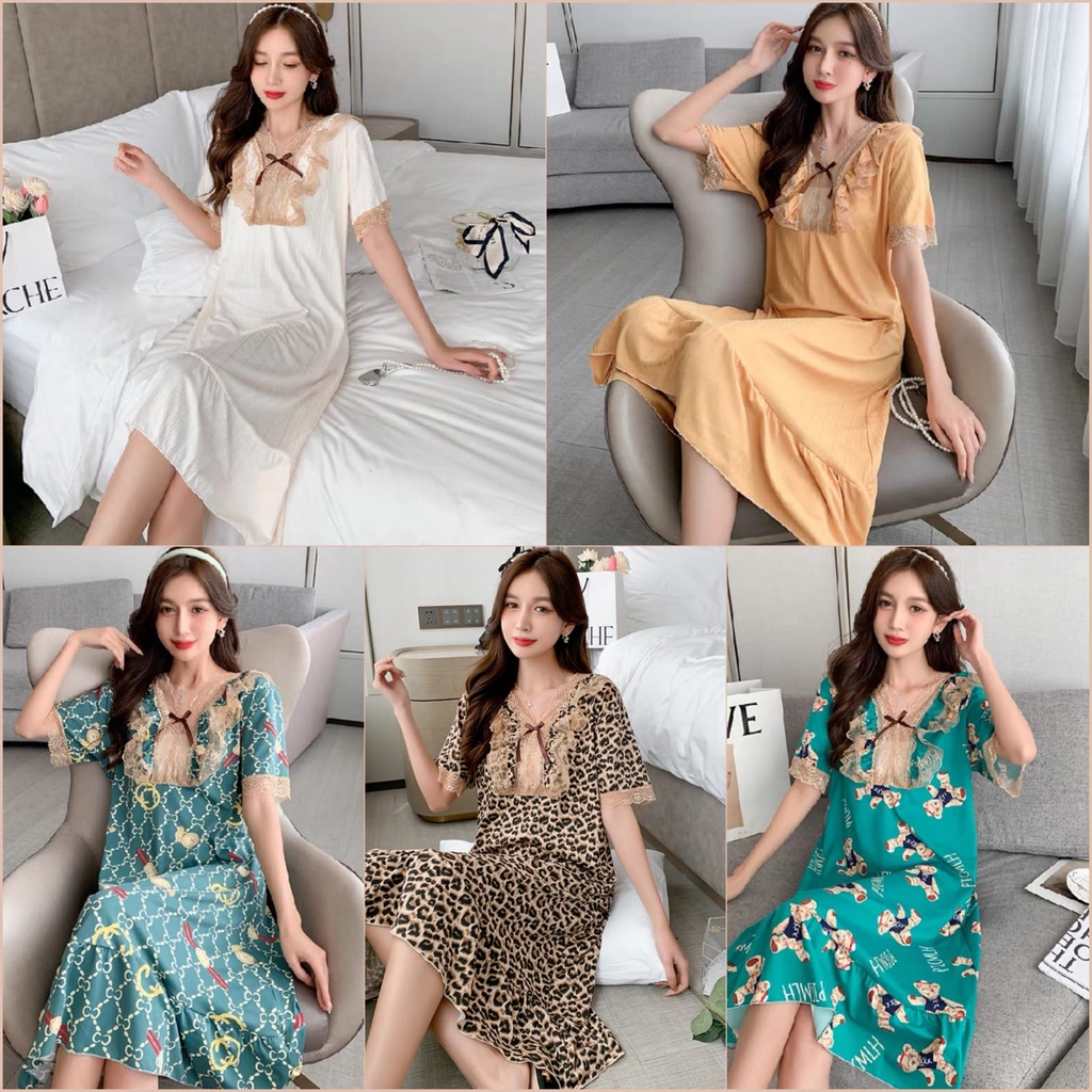 TELLY ➡️ 335 Daster Renda Sexy V sharp Kekinian 2022 Pijama wanita import