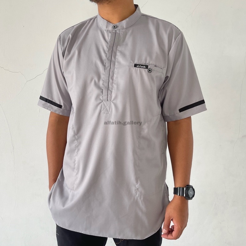 baju koko kurta lengan pendek alfatih