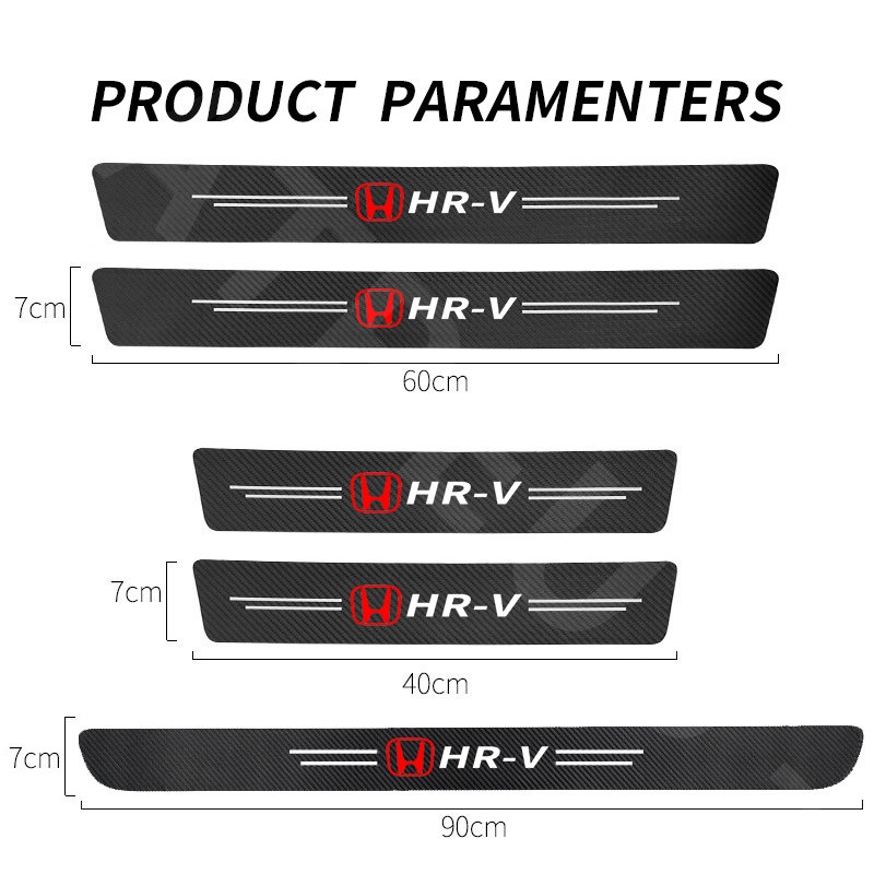 Honda HRV Carbon Fiber Car Door Sticker Protector Auto Threshold Strips Sticker Anti Gores