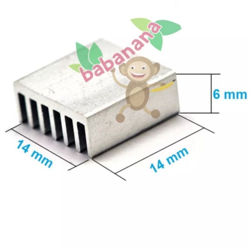 Heatsink 14mm Silver CHIP IC LED Heat Sink Stepstick mini 14x14x6mm