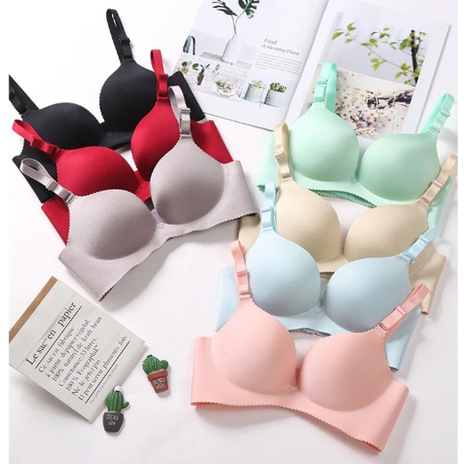 KINDSTORE❤ | Bra Push Up Tanpa kawat Polos Seamless Lingerie Bralette / Bra Cup U Dalam Seksi untuk Wanita