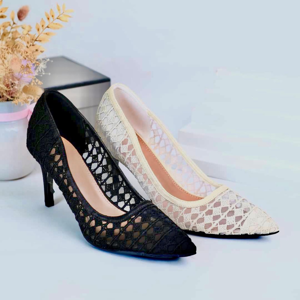 SEPATU KERJA WANITA PDR PS024 MESH PUMP SHOES PREMIUM IMPORT