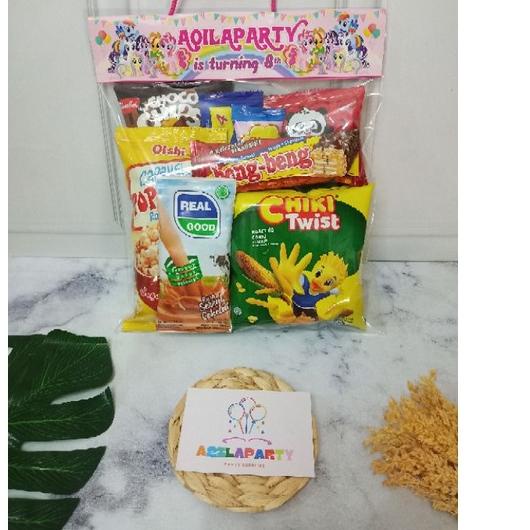

10.10 Terlaris PAKET SNACK ULTAH ANAK LABEL / SOUVENIR ULTAH ANAK MURAH / HAMPERS
