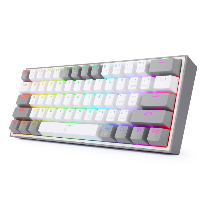 Redragon Mechanical Wireless Gaming Keyboard WHITE GREY FIZZ -K616RGB