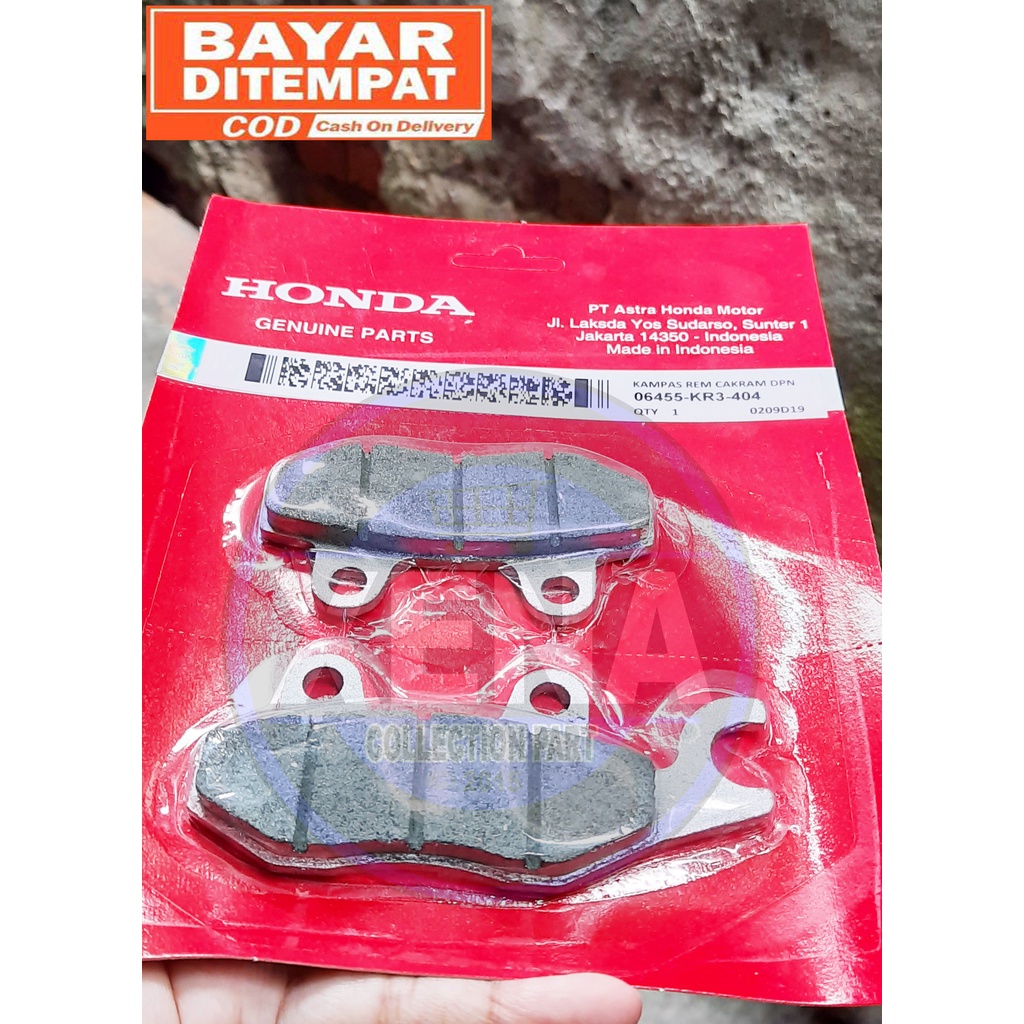 Dispad Kampas Rem Cakram Depan Honda Supra X 100 125 Kharisma KR3 / Dispad Kampas Rem Cakram Depan 06455-KR3-404 Supra x 125 Kharisma Revo Lama Supra Fit New KR3 HGP / dispad belakang supra x 125 blade kampas rem cakram