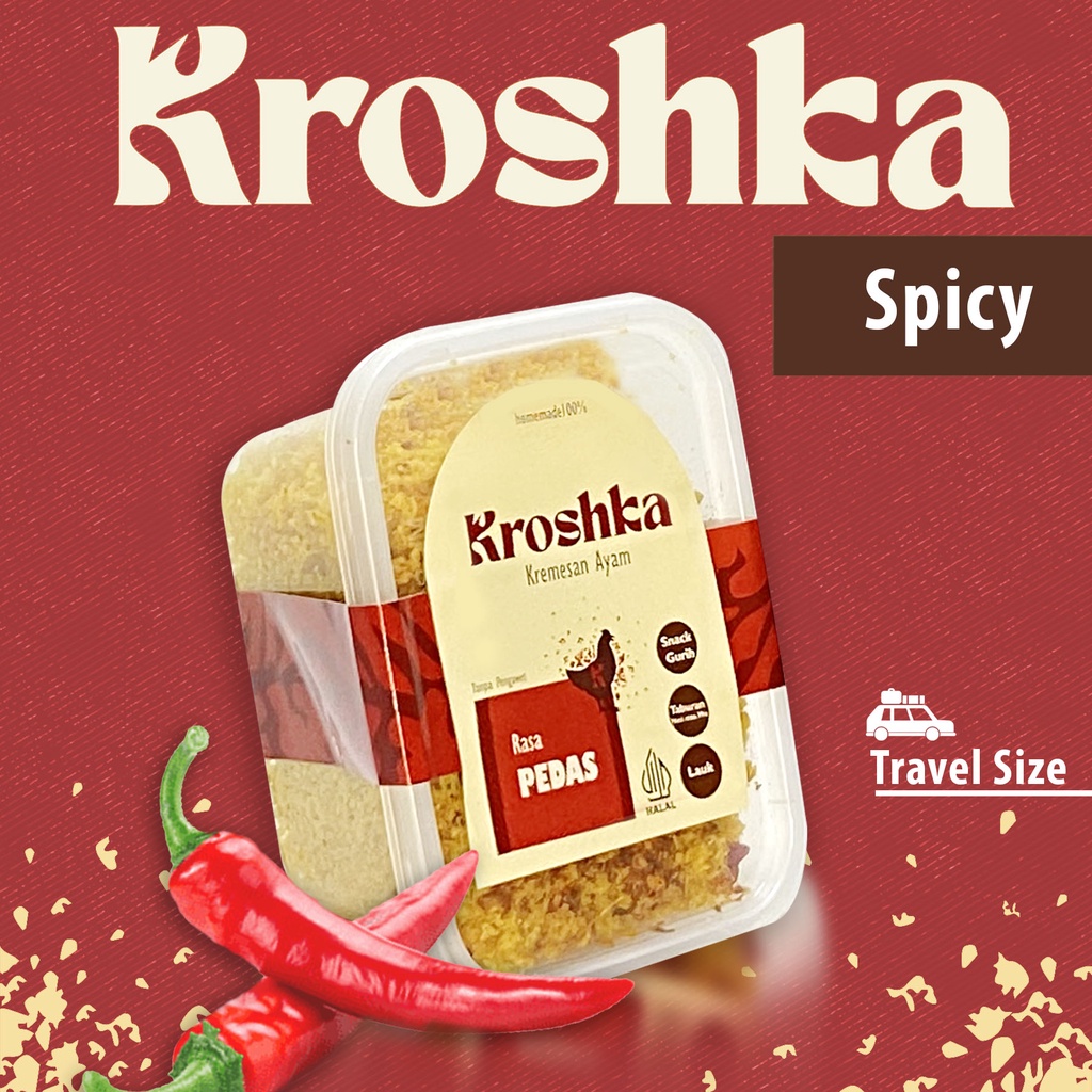 

Kroshka Kremesan ayam rasa Spicy Travel Size, Tergurih, Tercrunchy