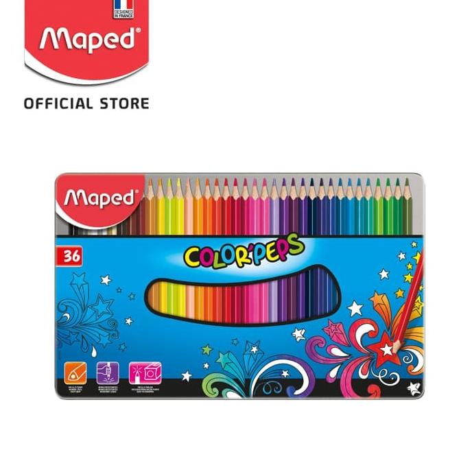 

(COD) Maped Pensil Warna Color'Peps 36' - Metal Box