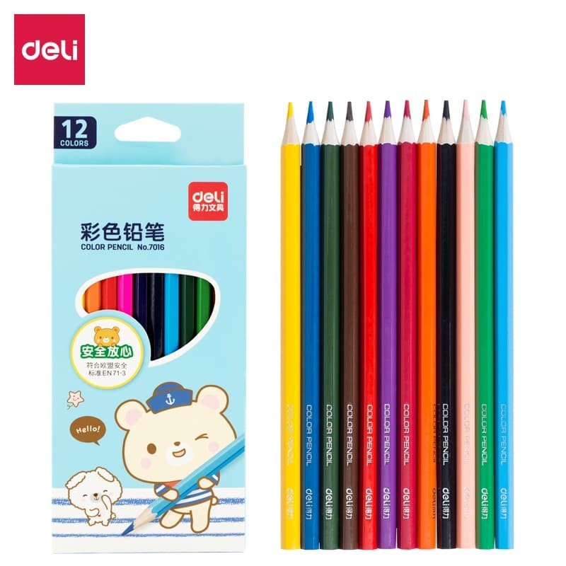 

Pensil Warna 12 Warna panjang- Deli 7016