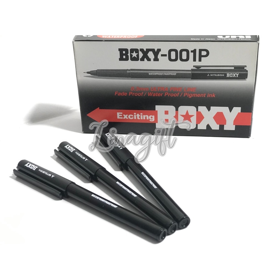 ( Ecer ) PULPEN BOXY 001P 0.3MM / BOLPEN BOXY TEBAL MITSUBISHI 0.3MM / BALLPOINT SENGPEN GEL