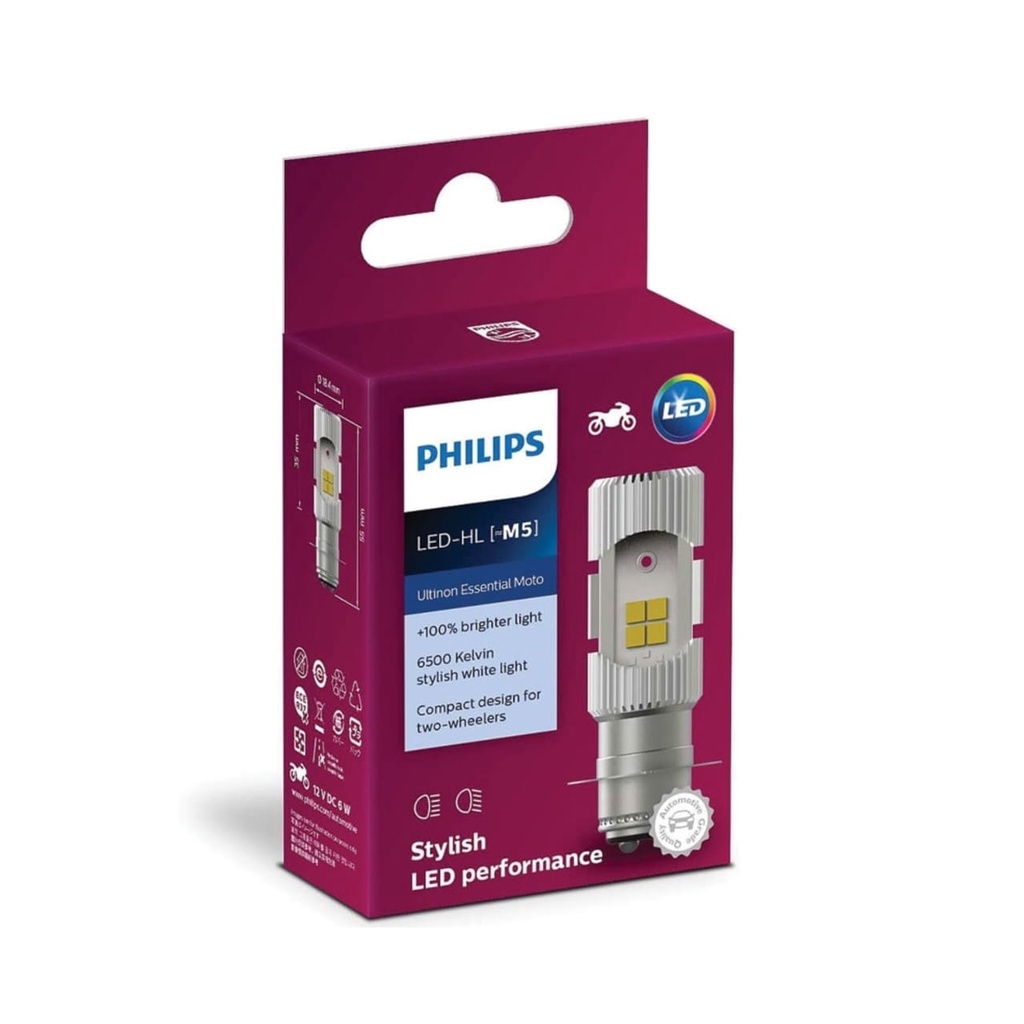 Lampu Depan Motor LED PHILIPS 2 Sisi LED-HL M5 HS1 ORIGINAL 100%