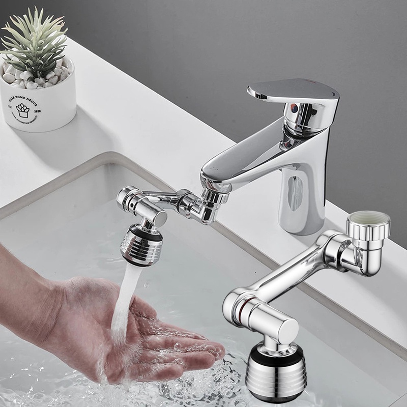 Durable Universal 2 Modes 1080° Rotatable Faucet Extender Splash Filter Faucets Bubbler Nozzle Tap Robotic Arm for Kitchen Bathroom Accessories