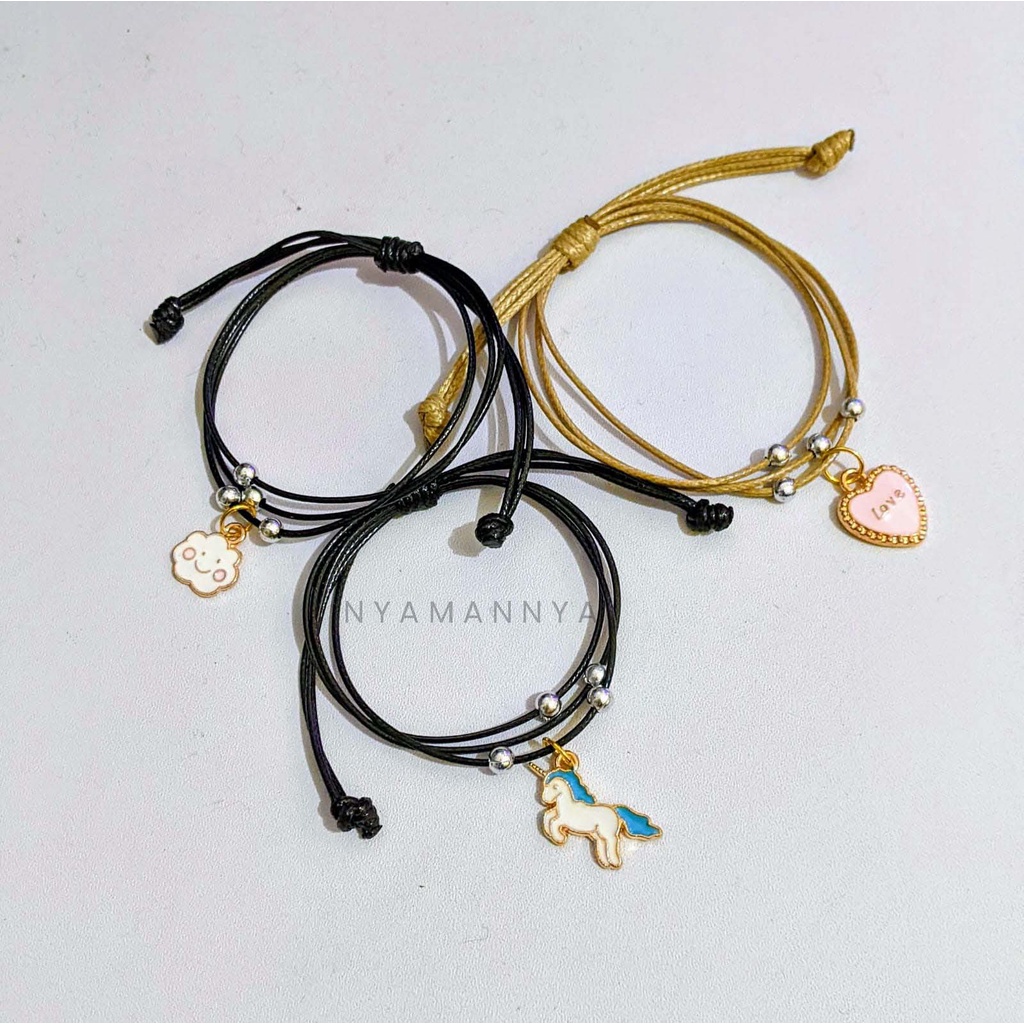 Gelang Tangan Charm Unicorn Kucing Cloud Love Tali Waterproof