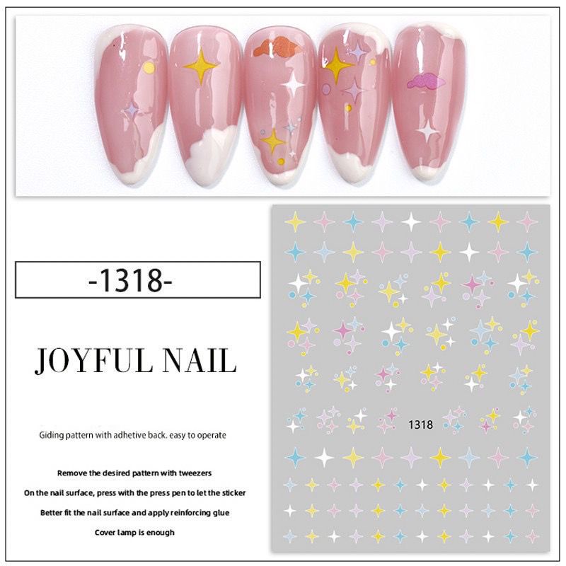 BEST SELLER MANIK KUKU (Dreamy Cloud Twinkling Star) 1 Lembar / Pak Stiker Kuku Foil Transfer Air Untuk Nail Art / Manicure Diy