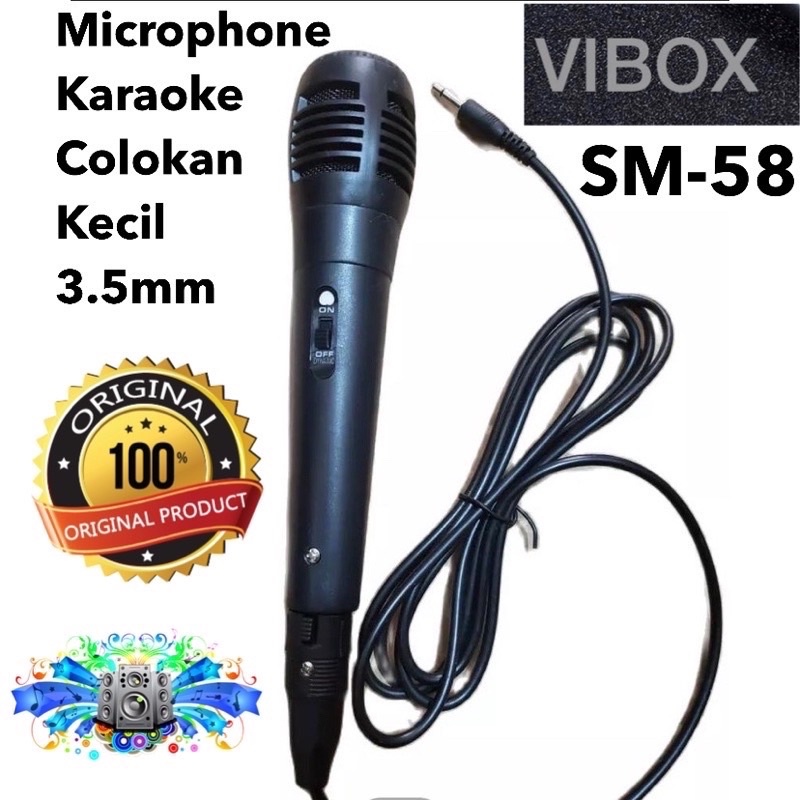 Microphone Kabel Karaoke Colokan Kecil 3.5mm Dan Besar / Mic colokan Termurah MIC TERPOPULER SEN