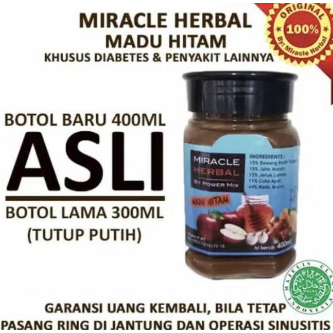 

[COD] Miracle Herbal Madu Hitam Murni Isi 400 ml By Power Mix [COD]