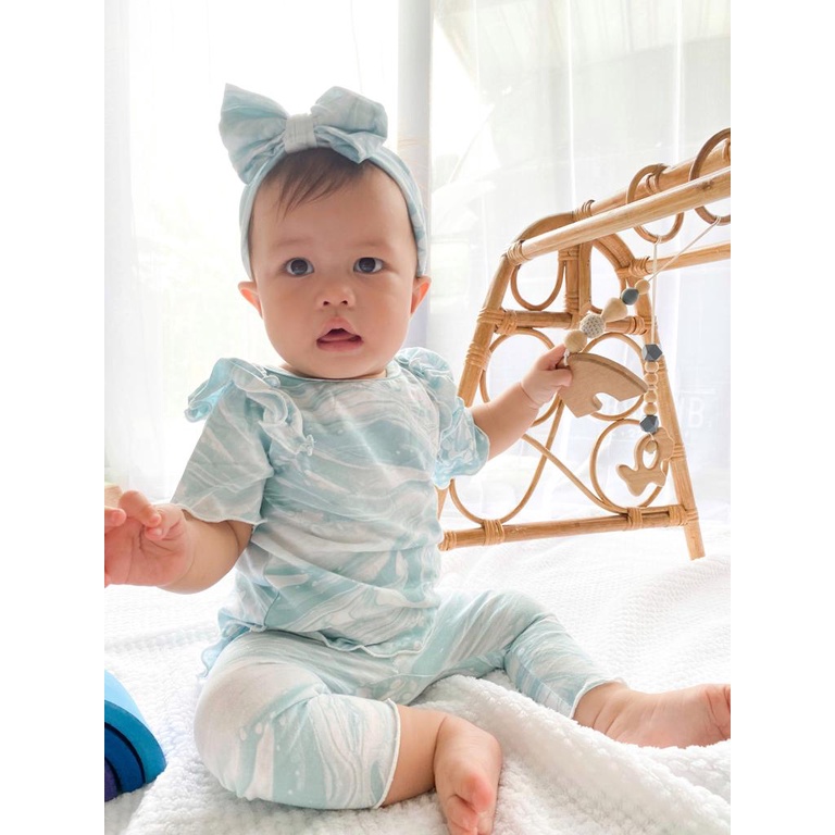 Plazababyku MX FAYOLA setelan bayi motif bunga yang lucu free headband PART2