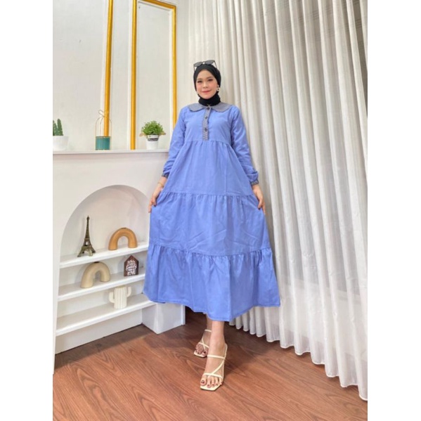 Gamis semi jeans canda klok