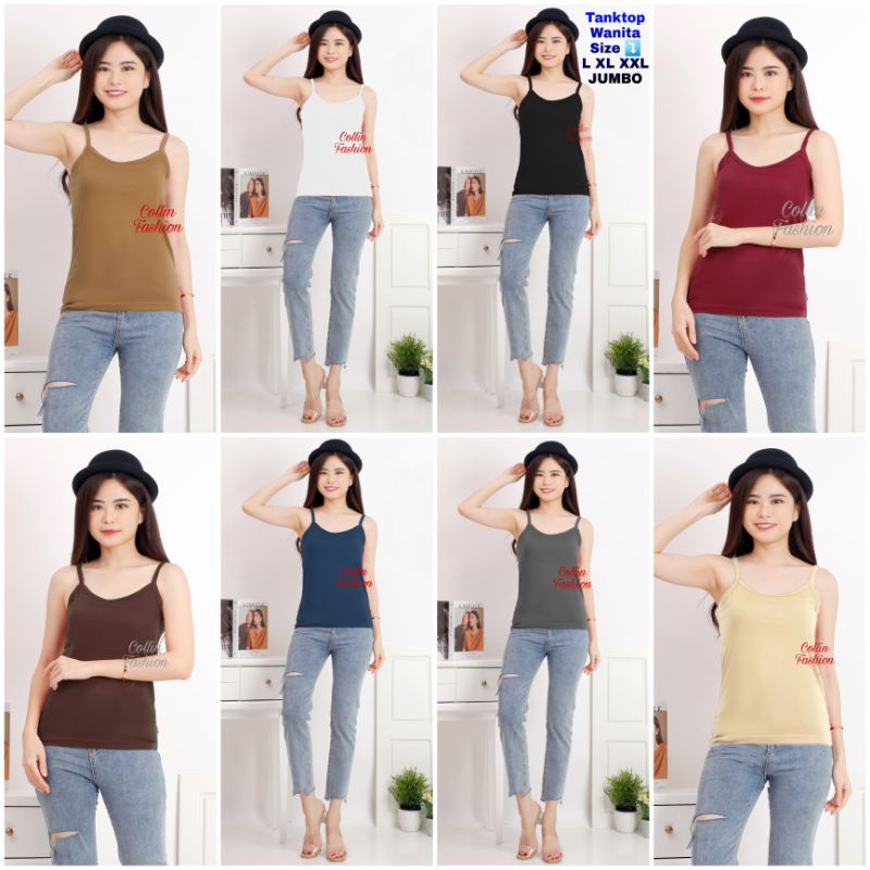 Tanktop Wanita L XL XXL JUMBO / Singlet Tali Kecil