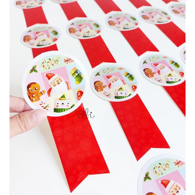 

~~~~~] (SC048) stiker natal KAKEK SANTA untuk toples 250gr (uk 7x14cm)