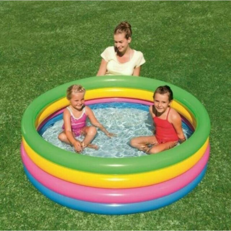 Bestway Pool 4 Ring Rainbow 1,57 m x 46 cm / Bestway kolam Renang Anak 51117