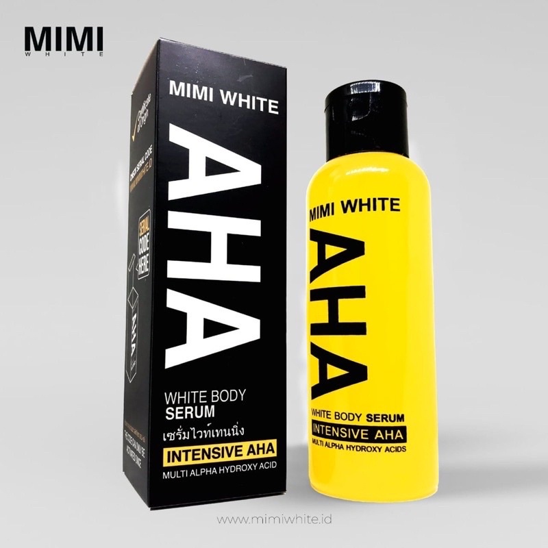 MIMI WHITE AHA WHITE BODY SERUM INTENSIVE AHA BPOM ORIGINAL!!(100 ml/BESAR)