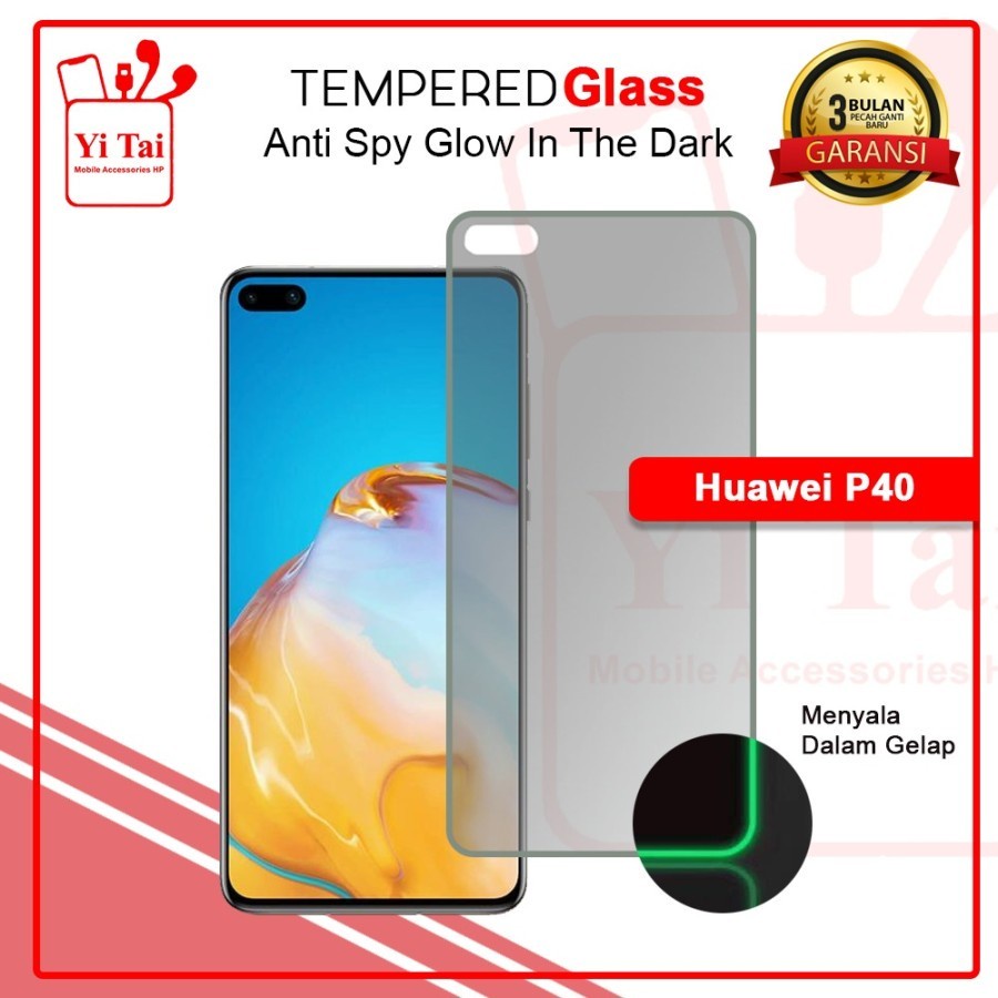 YI-TAI TEMPERED GLASS PREMIUM SPY GLOW IN THE DARK HUAWEI P20 PRO HUAWEI P20 HUAWEI P30 LITE HUAWEI P30 HUAWEI P40 WHITE_CELL