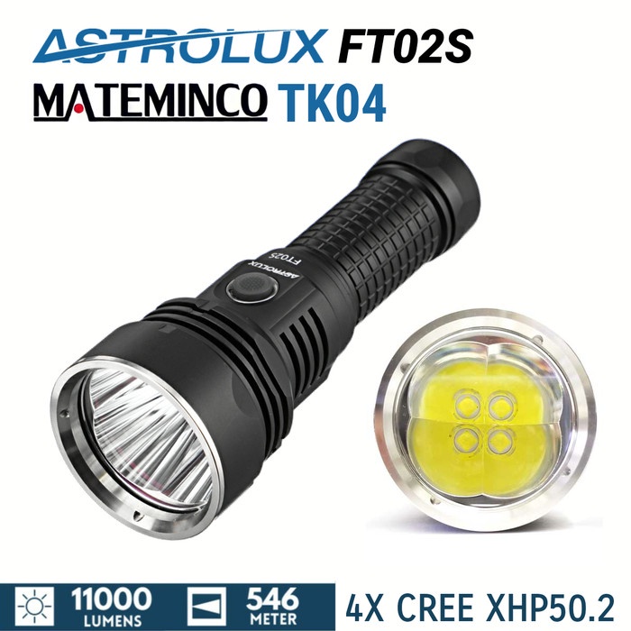 ASTROLUX FT02S MATEMINCO MT04 SENTER LED CREE 4x XHP50.2 XHP50B - SENTER SAJA, MATEMINCO