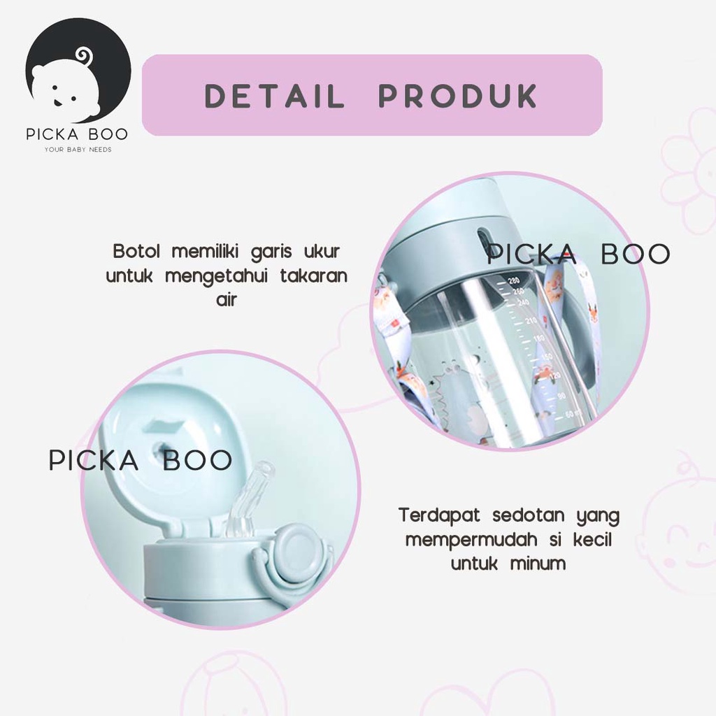 PICKA BOO Botol Gelas Minum Sedotan Anak Balita Training Cup Baby