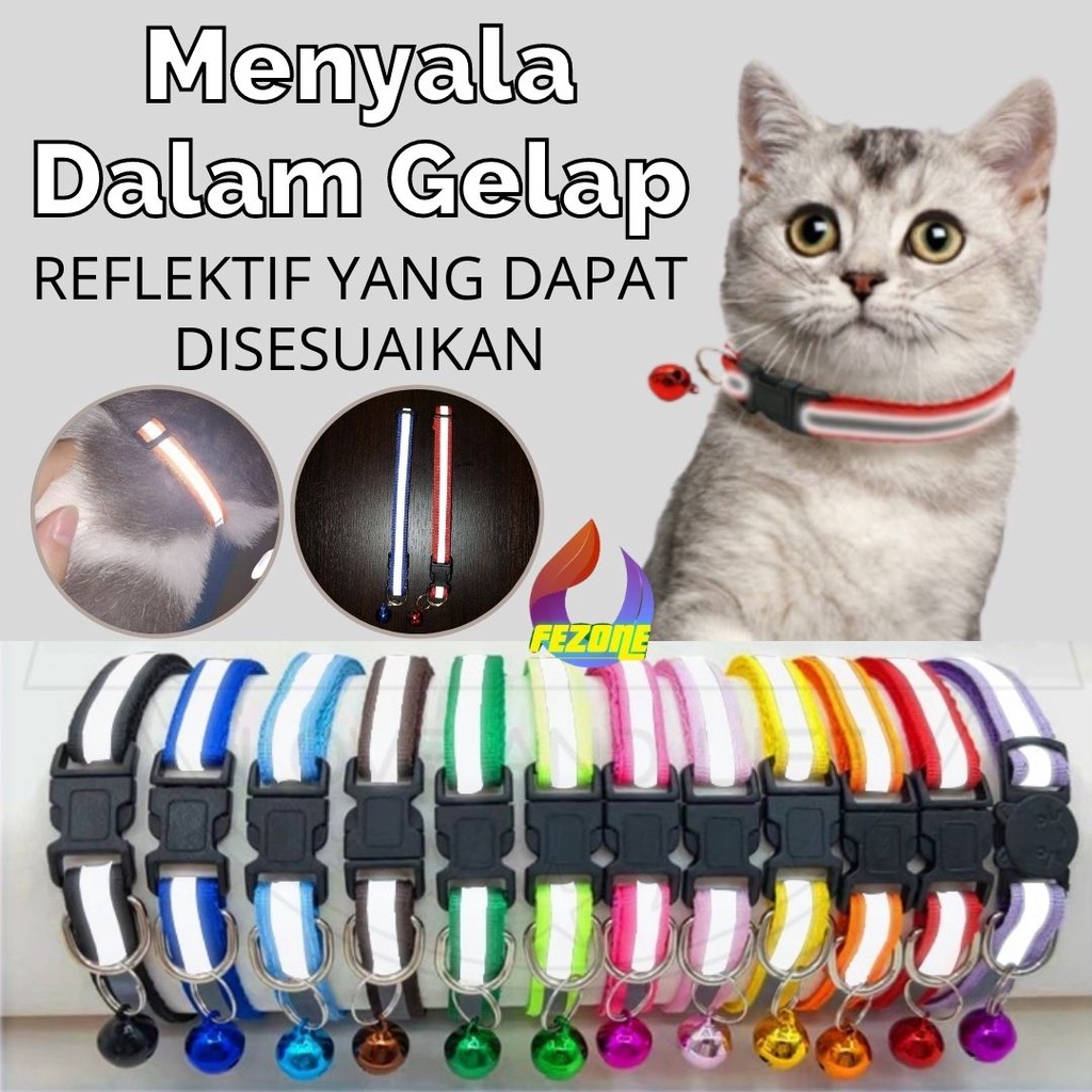 Kalung Lonceng Untuk Anjing / Kalung Kucing / Kalung Berlonceng / Kalung Anjing Menyala Dalam Gelap FEZONE