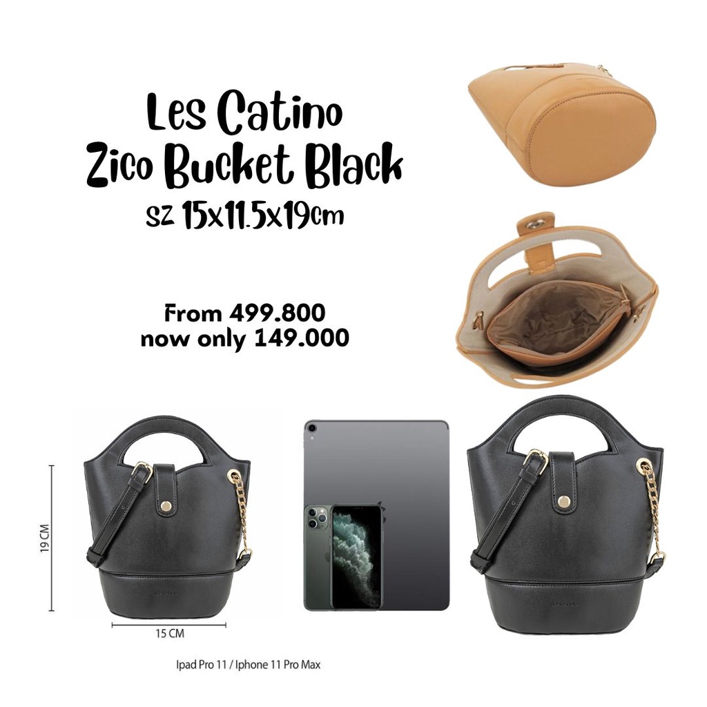 TERMURAH Tas Selempang wanita Les Catino Zico Bucket crossbody NEW ORI