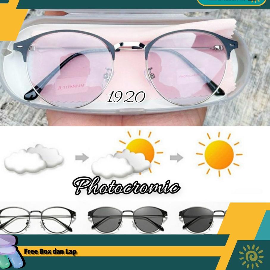 Viral [Terlaris] Photocromic Kacamata Berubah Warna Anti Radiasi Blueray F1920