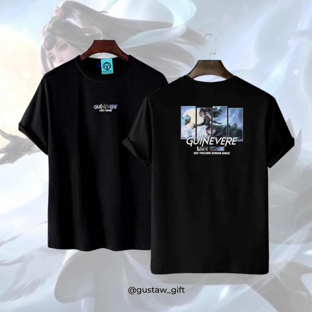GG T-Shirt GUINEVERE skin Lady Crane Mobile Legends Kaos Custom Katun Slim-fitting