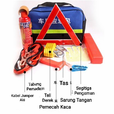 Kit Peralatan Keselamatan Mobil Truk Mogok Darurat Segitiga Tali Derek