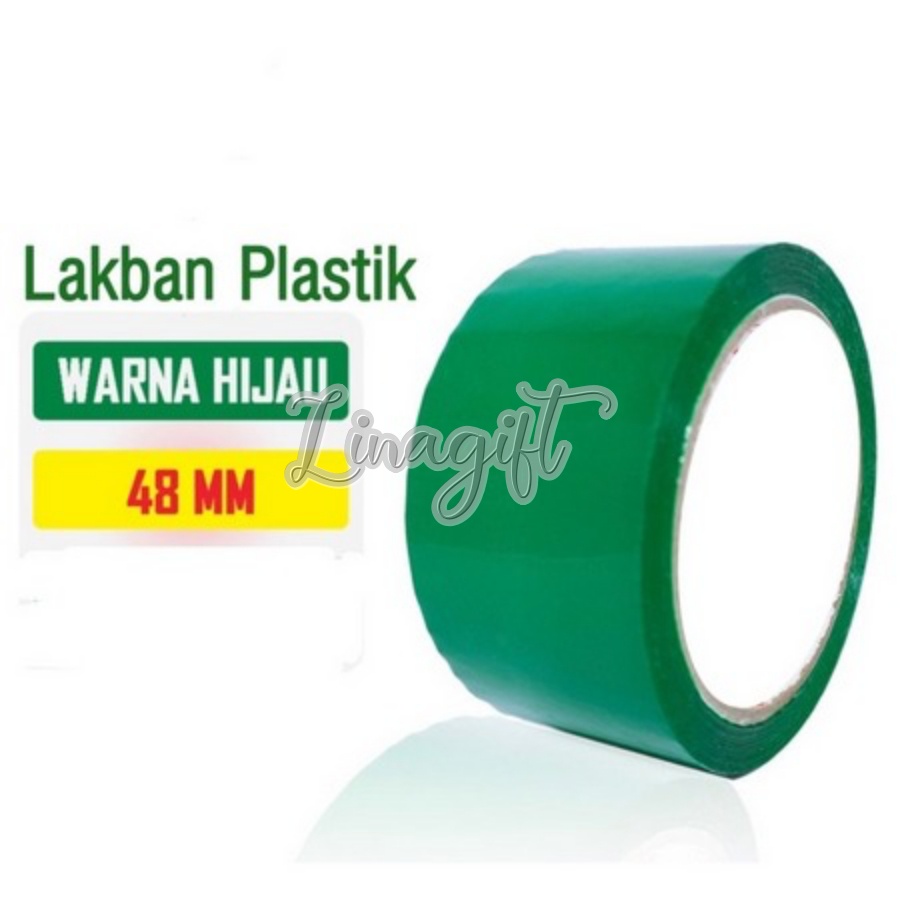 ( Rol 90 Yard ) LAKBAN WARNA 48MM / PLAKBAN PLASTIK 2 IN CLEAR BENING COKLAT BROWN