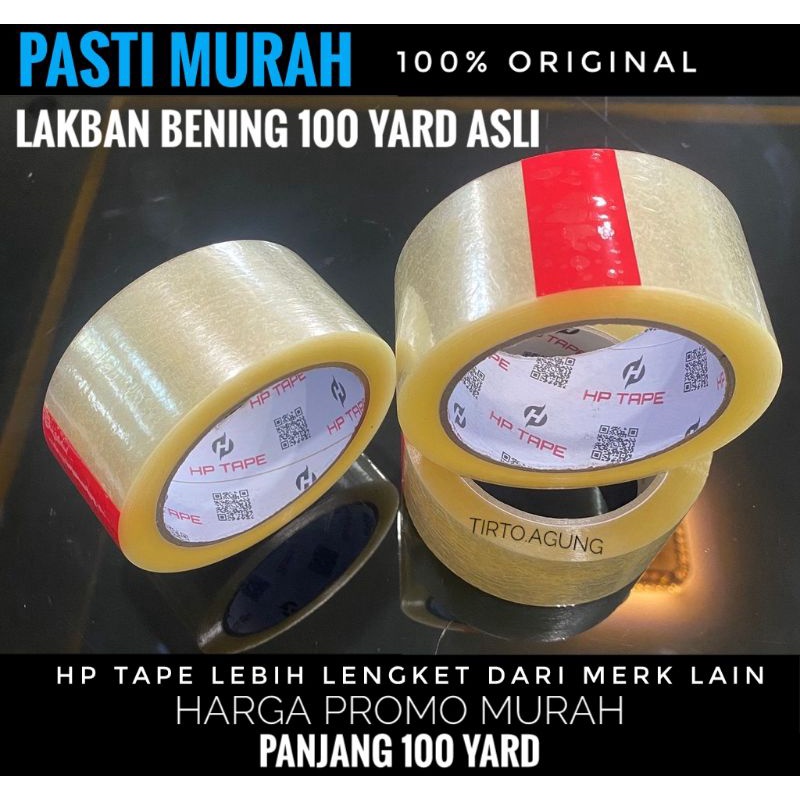 Lakban bening murah 100y 100 yard 45mm 48mm 2 inch lengket dan kuat untuk packing coklat shopee fragile jangan di banting daimaru sns hp tape nachi